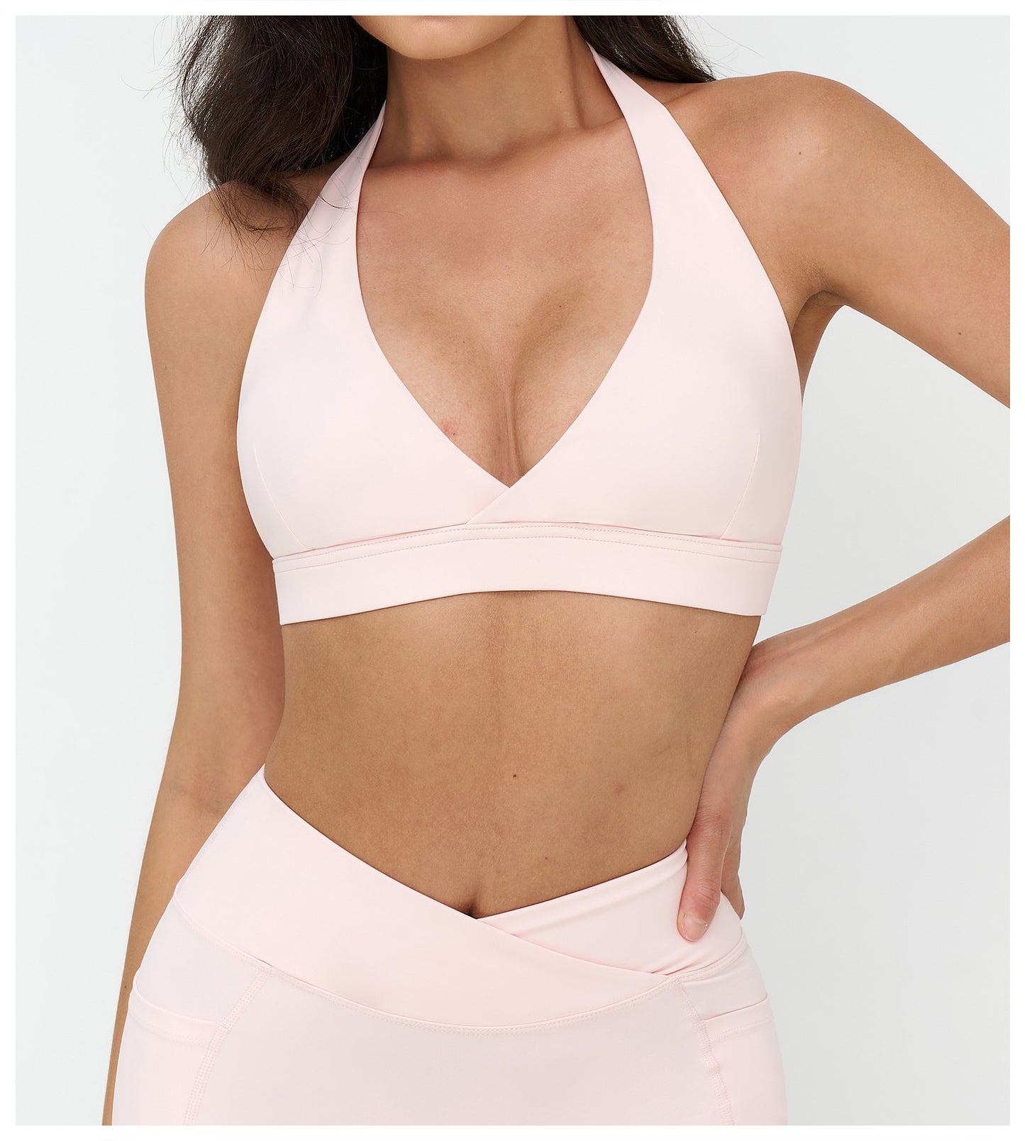 Nude Feel Yoga Bra Cross V neck Beauty Back Exercise Bra Fitness Running Exercise Underwear