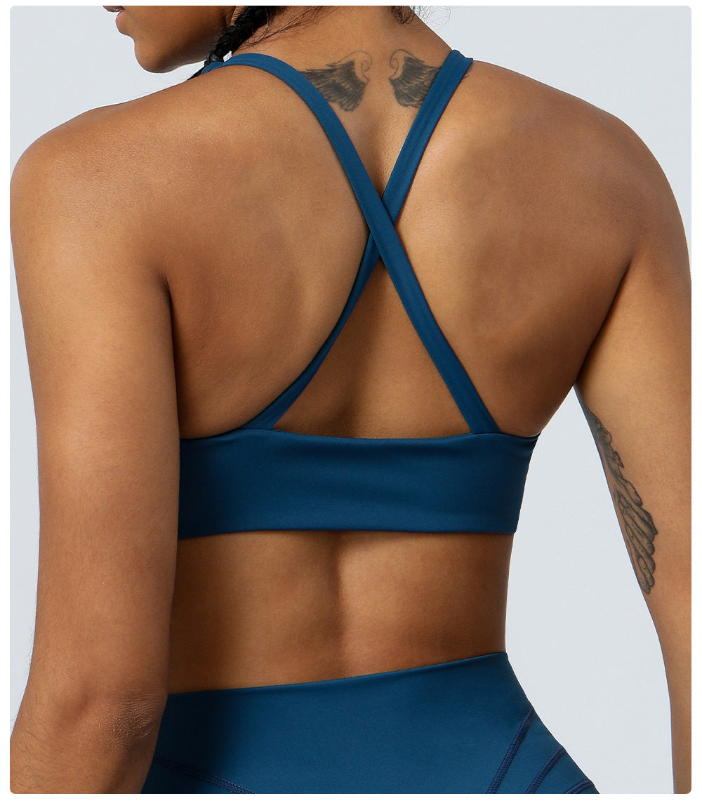 Nude Feel Yoga Clothes Women Tight Quick Drying Sports Yoga Bra Outdoor Running Beauty Back Workout Underwear