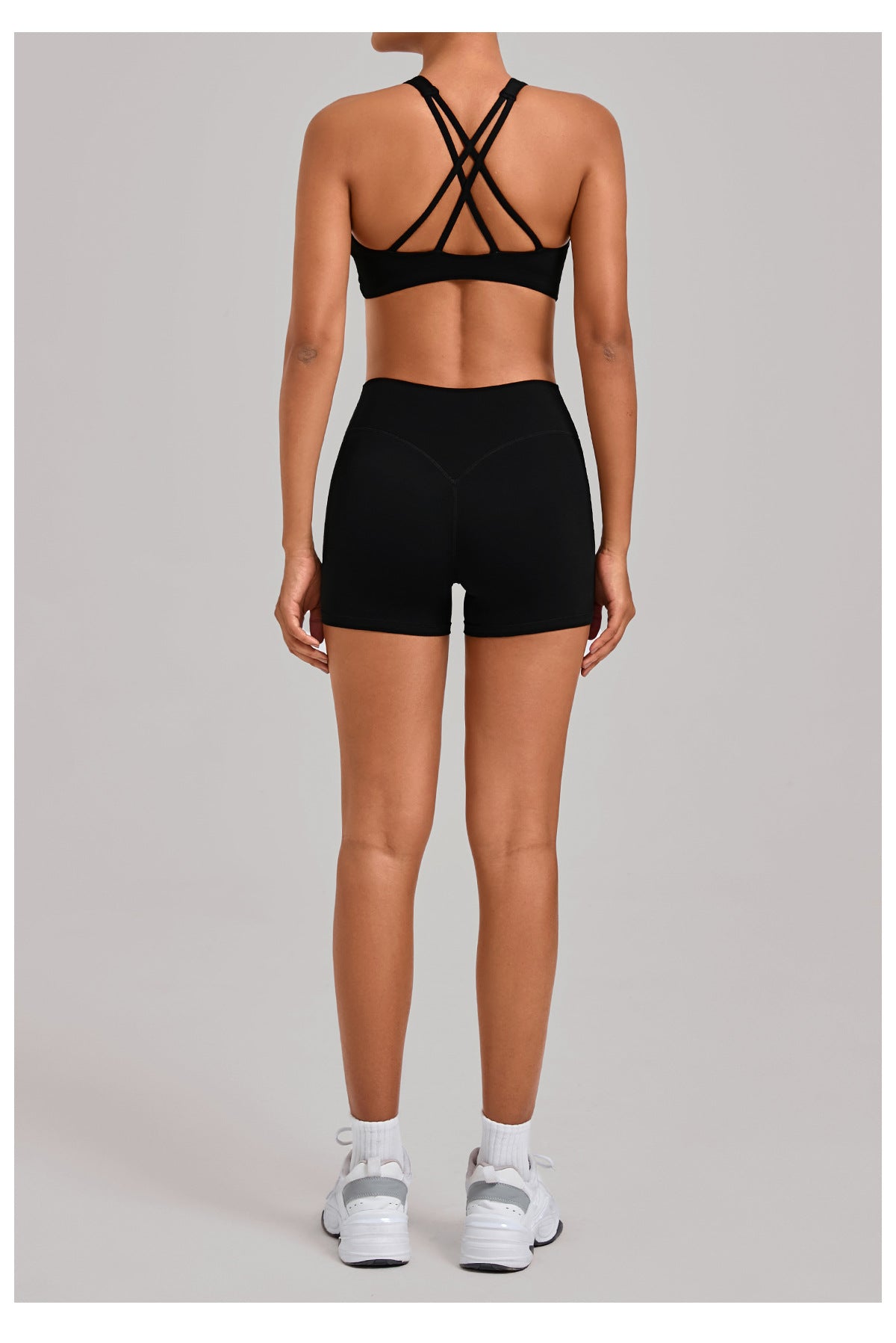 Cross Back Yoga Tight Quick-Drying Workout Clothes Detachable Chest Pad Sports Shorts Two Piece Sets Women