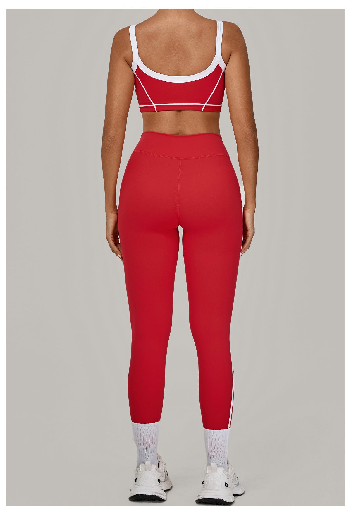 Autumn Sand Color Contrast Patchwork Yoga Suit Skinny Slimming Outdoor Sports Running Fitness Two Piece Sets