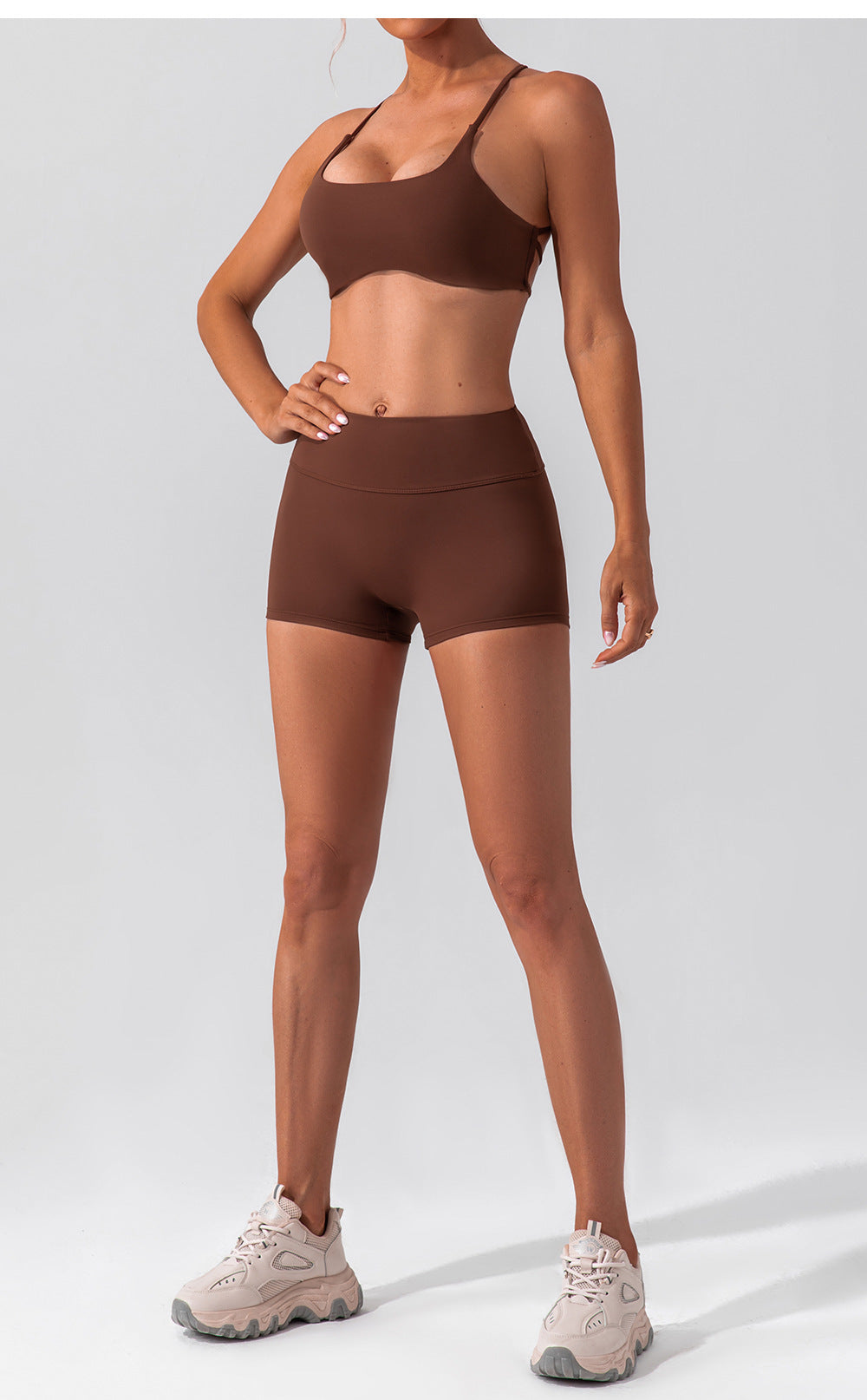 High Waist Workout Shorts No Embarrassment Line Double Sided Brushed Yoga Pants Women Hip Lifting Slim Fit Sports Shorts