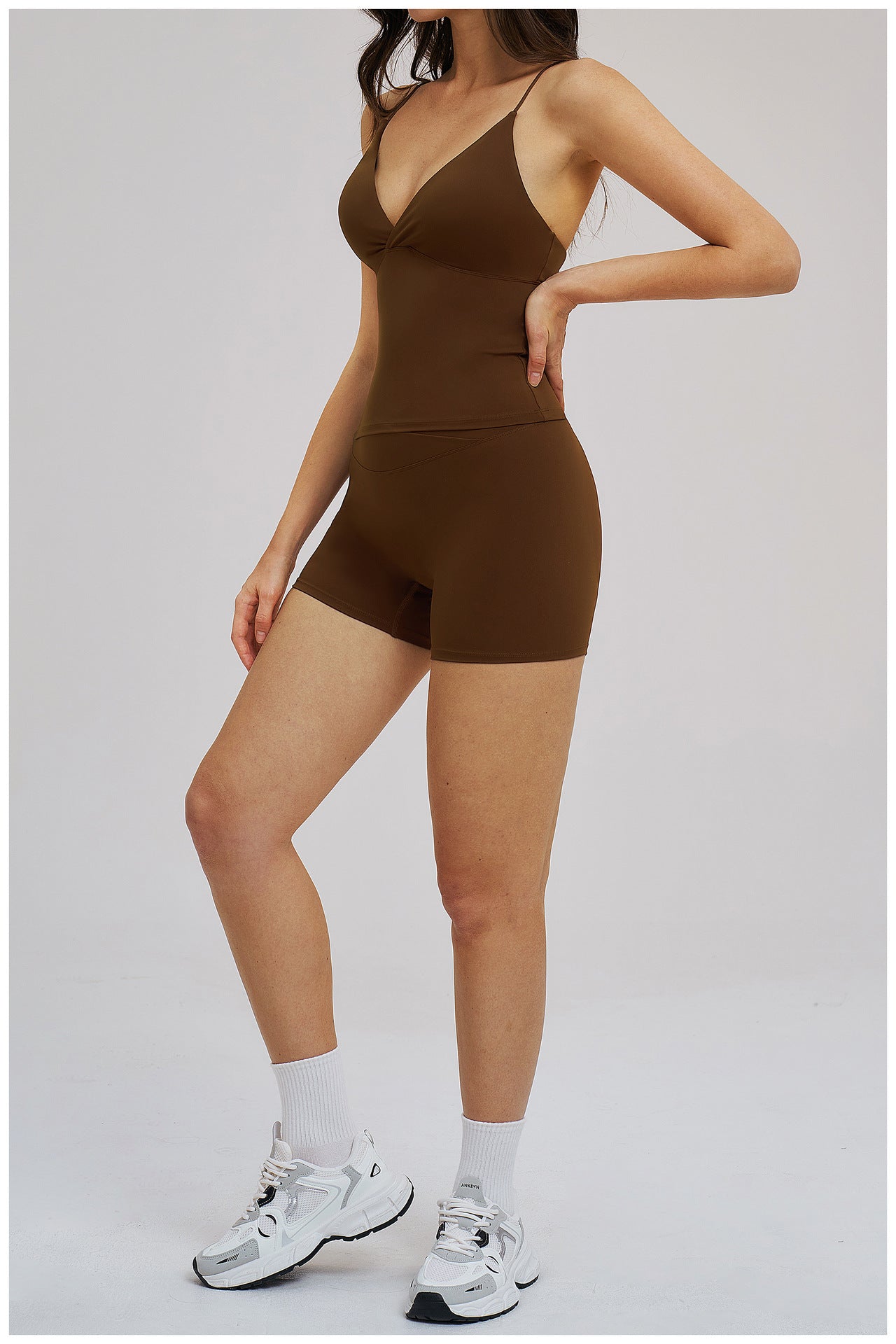 Yoga Brushed Beauty Back Exercise Fitness Outdoor Running Sports Two Piece Sets Women