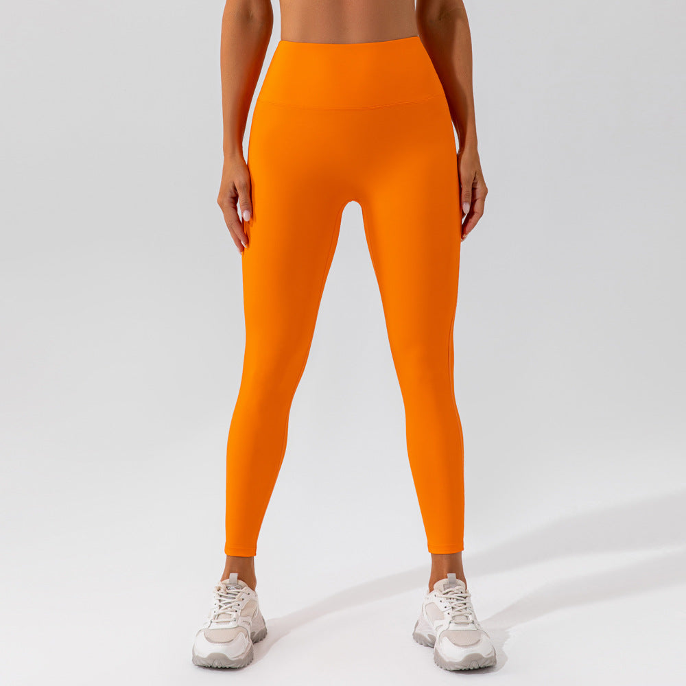Quick Drying Nude Feel Yoga Pants Women High Waist Hip Lifting Belly Contracting Fitness Pants Running Sports Slim up Pants Solid