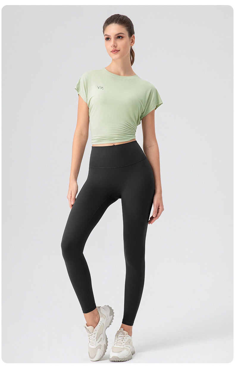 Breathing Series Women High Waist Yoga Pants Nude Feel Skinny Hip Raise No Embarrassment Line Running Sports Ninth Pants