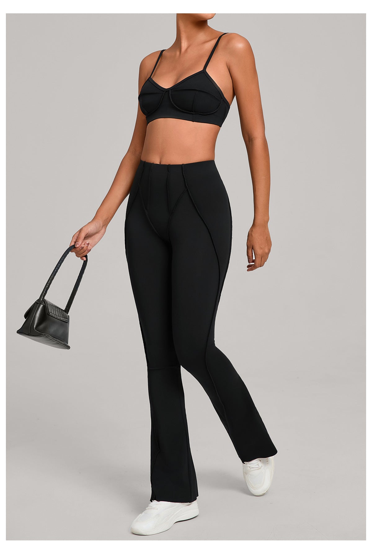 Autumn Sand Bra Trousers Brushed Yoga Tight Three Dimensional Stitching Yoga Clothes Running Sports Fitness Two Piece Set