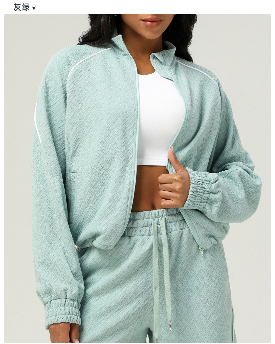 Autumn Winter Sports Casual Stand up Collar Jacket Women High Grade Cardigan Sweater Outdoor Workout Top Zipper Coat
