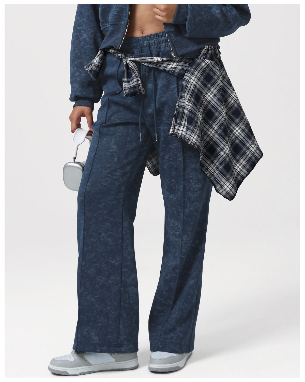 Autumn Winter Loose Straight Casual Wide Leg Pants Women Printed High Sense Draped Mop Trousers Fitness Yoga Pants