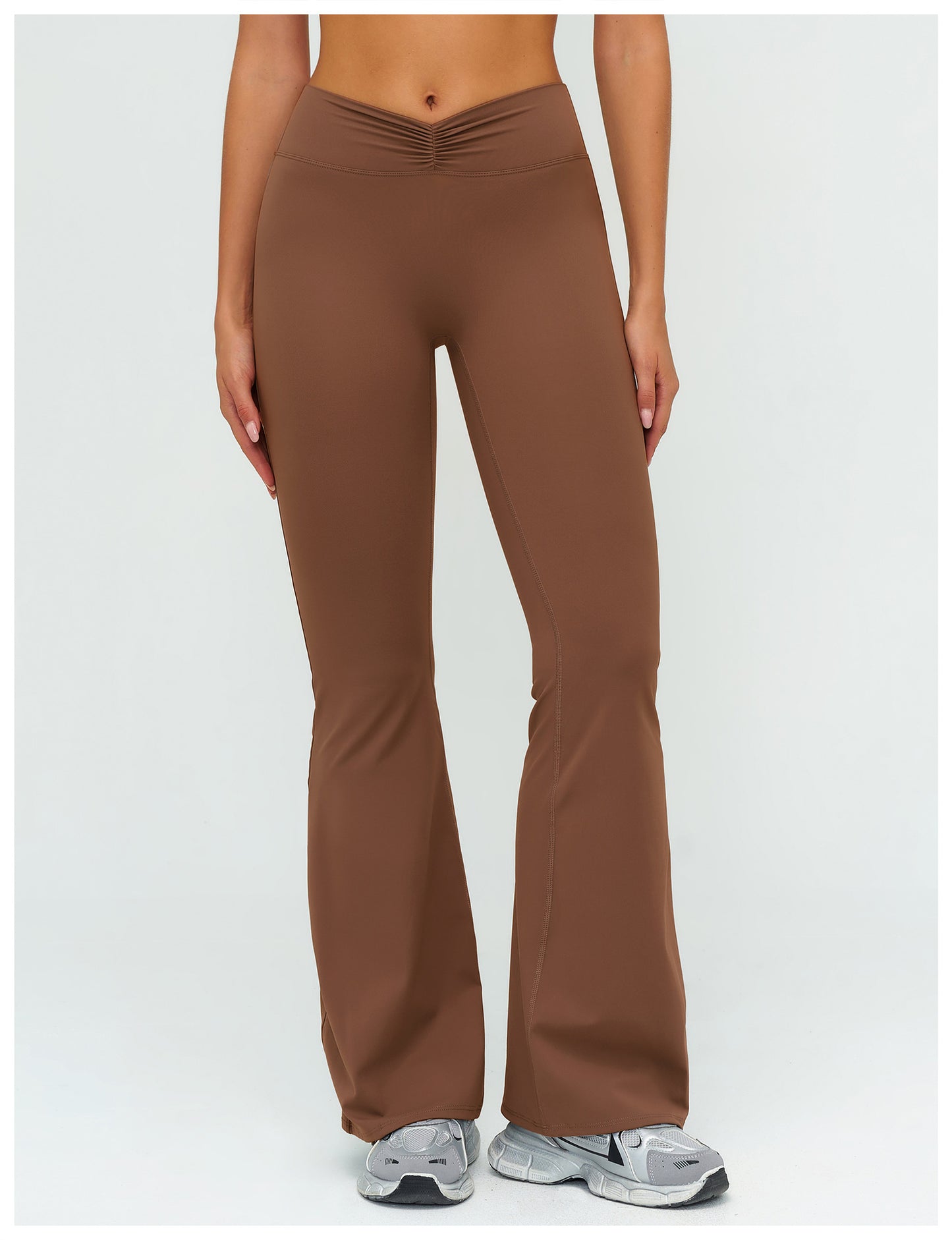 High Waist Pleated Bell Bottom Pants Brushed Wide Leg Pants Outdoor Casual Running Sports Bell Bottom Pants