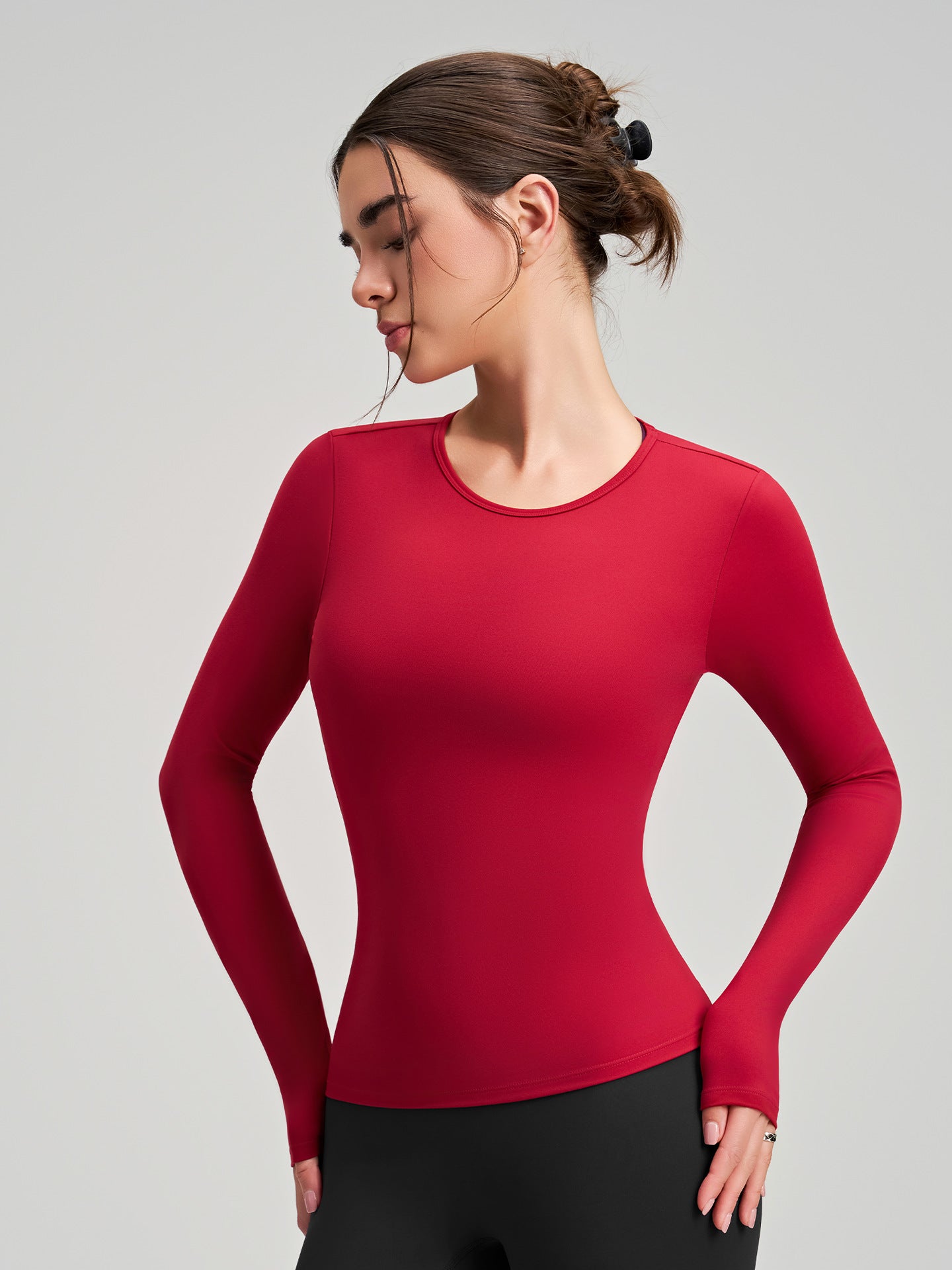 Winter Brushed Long Sleeve Yoga Clothes High Strength Fitness Clothes Pilates Running Sport Long Sleeve Top