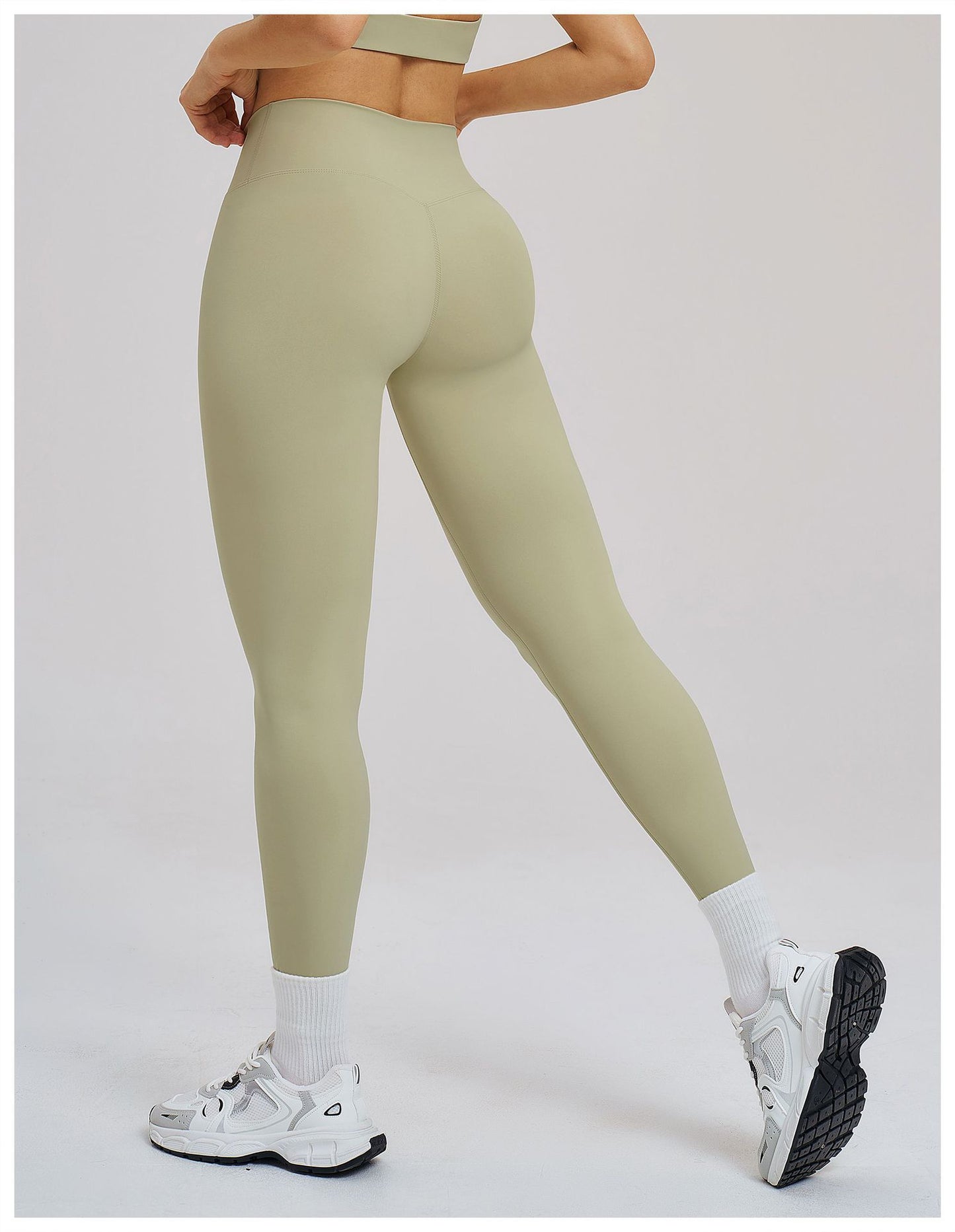 Brushed Yoga Trousers Cross Waist Skinny Workout Pants Outdoor Cycling Running Trousers