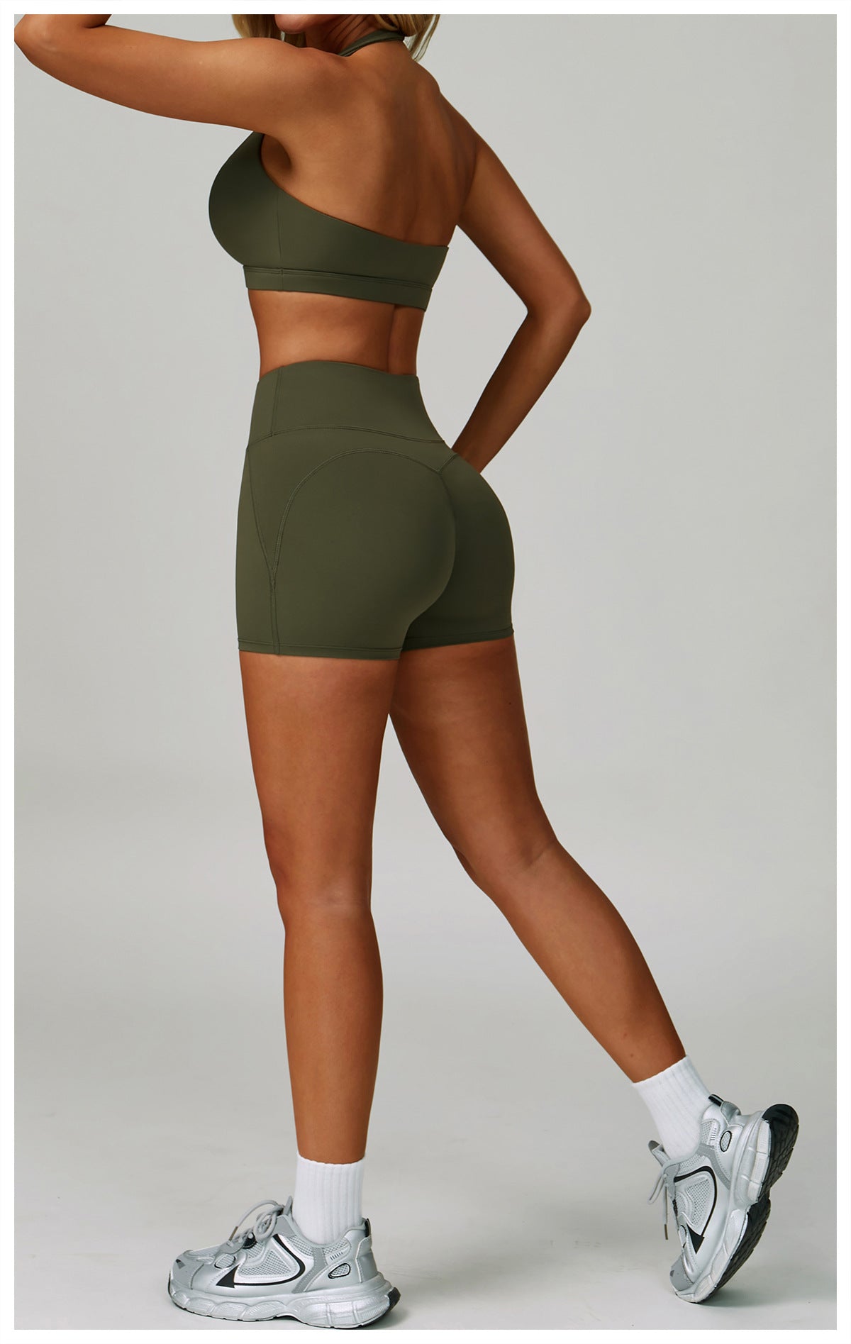 Sollinarry Cloud Sense High Waist Yoga Shorts Quick Dry Hip Raise Belly Wrap Shorts Outdoor Running Sports Fitness Shorts