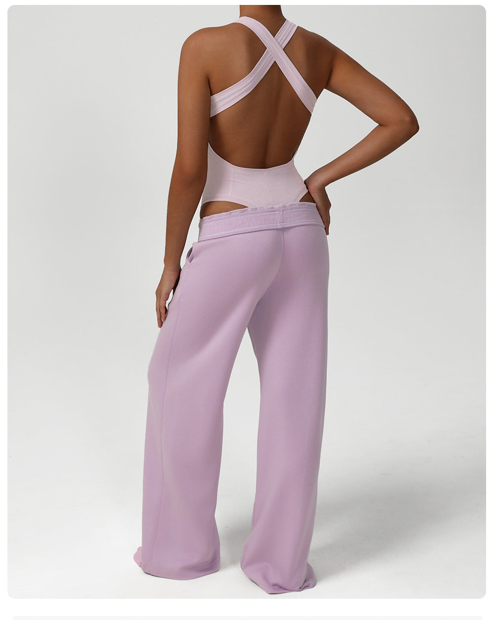 Loose Wide Leg Pants Yoga Set One Piece Women Dance Training Sports Bottoming Skinny Jumpsuit