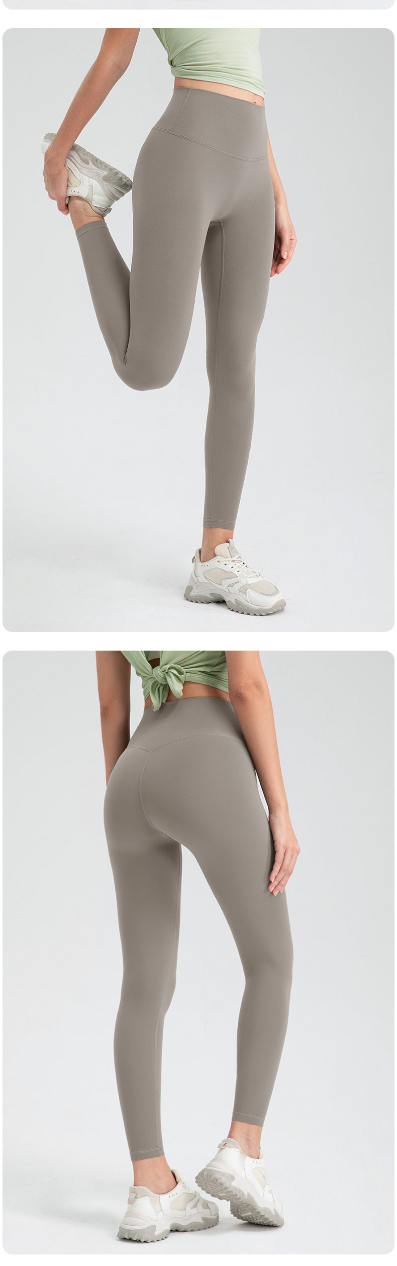 Breathing Series Women High Waist Yoga Pants Nude Feel Skinny Hip Raise No Embarrassment Line Running Sports Ninth Pants