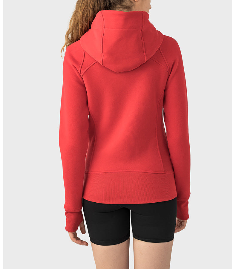 Sca Thickened Warm Hooded Sports Jacket Women Outdoor Casual Outdoor Yoga Training Fitness Jacket