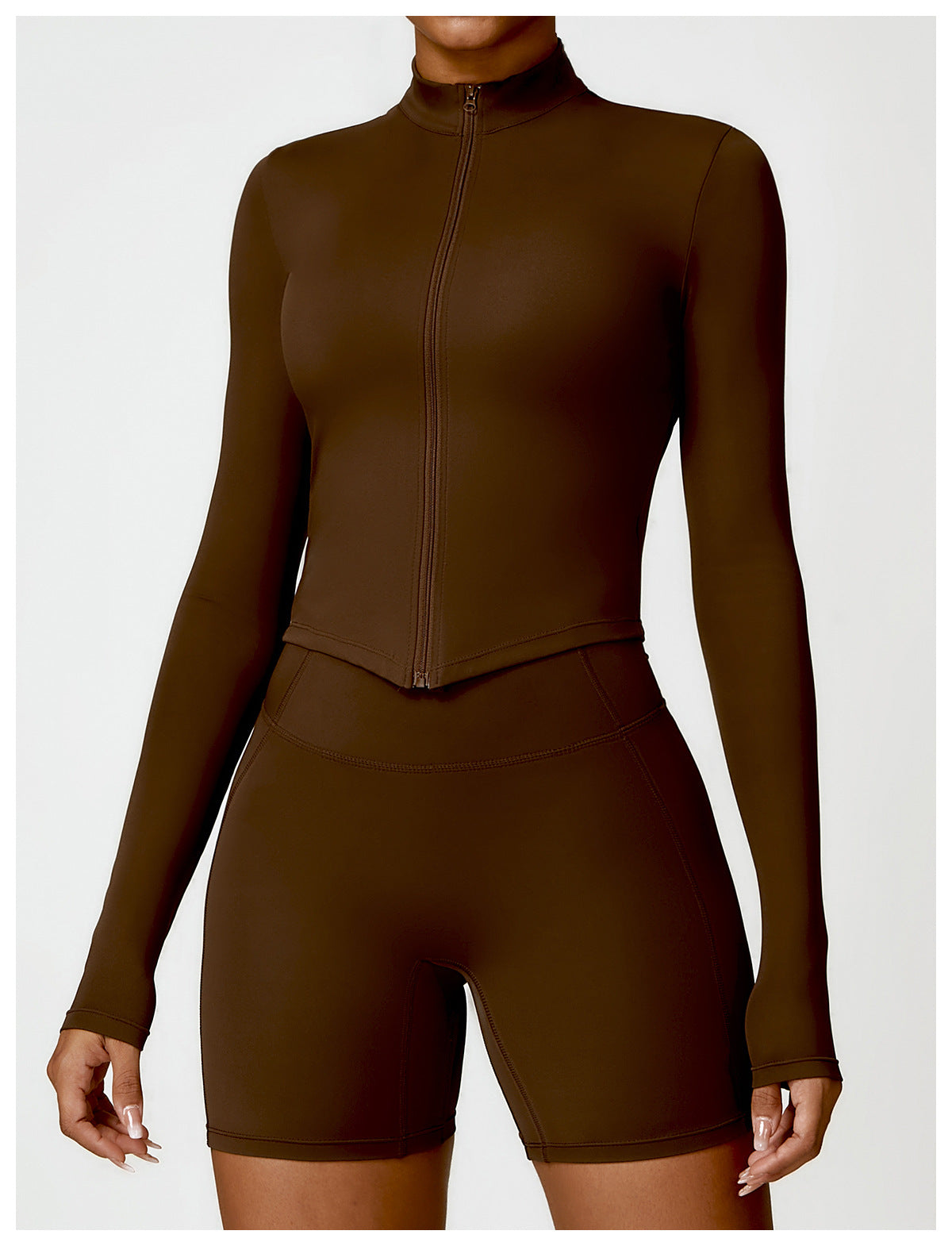 Sollinarry Winter Quick Drying Nude Feel Fitness Coat Women Zipper Running Sports Tight Long Sleeve Yoga Wear Coat