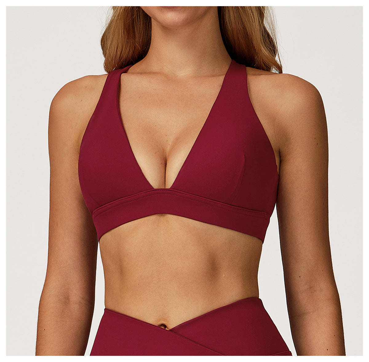 Nude Feel Yoga Bra Cross Beauty Back High Sense Sports Bra Women Running Workout Exercise Underwear