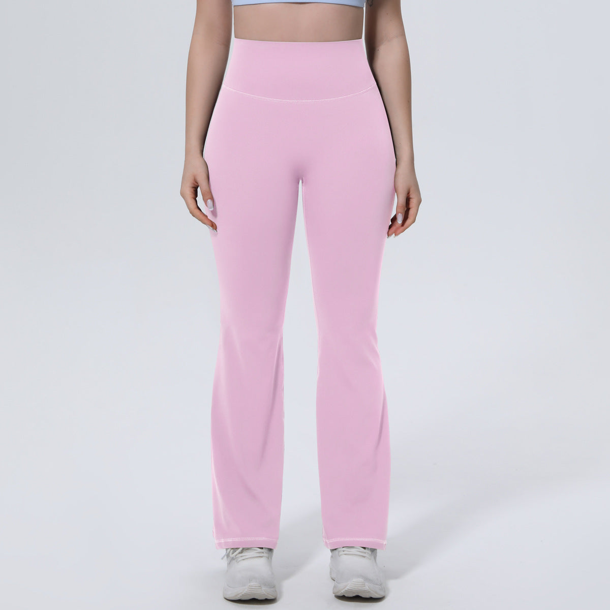 Classic Solid Color Skin-Friendly Bell Bottom Pants Yoga Pants Slim Fit Hip High Waist Elastic Training Wide Leg Pants Fitness Pants
