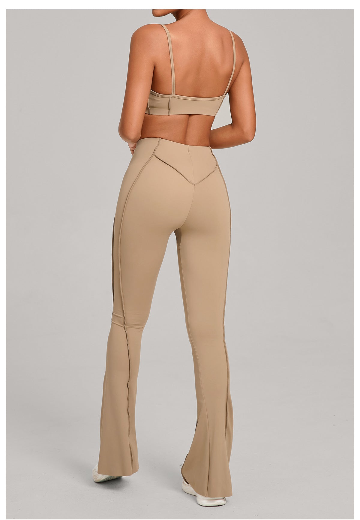Autumn Sand Bra Trousers Brushed Yoga Tight Three Dimensional Stitching Yoga Clothes Running Sports Fitness Two Piece Set