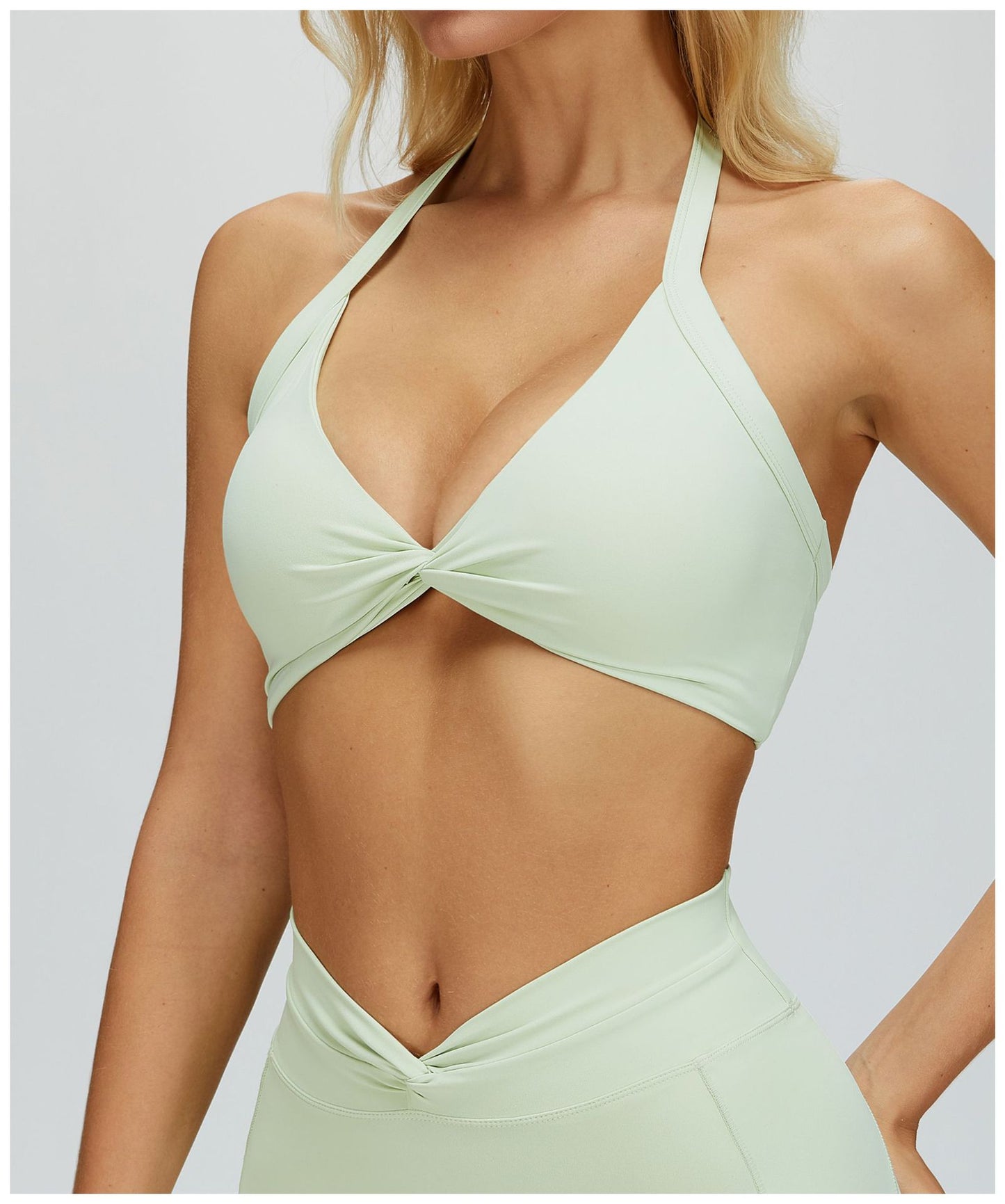 Nude Feel Halter Yoga Bra Generous Beauty Back Skinny Sports Bra Running Workout Underwear