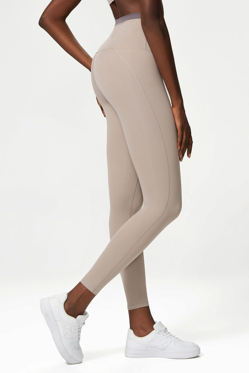 Nude Feel High Waist Yoga Pants Women Sports Tights Stretch Workout Ankle Length Pants
