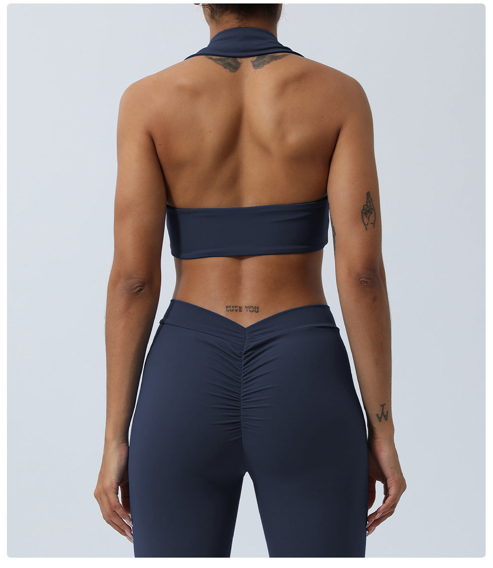 Yoga Clothes Suit Beauty Back Hip Lifting Yoga Trousers Sports Fitness Clothes Suit Women