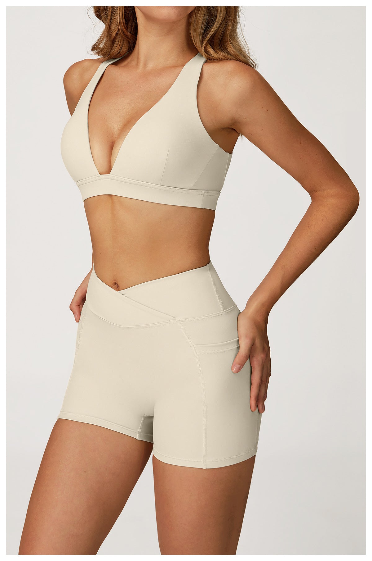 Nude Feel Yoga Bra Cross Beauty Back High Sense Sports Bra Women Running Workout Exercise Underwear