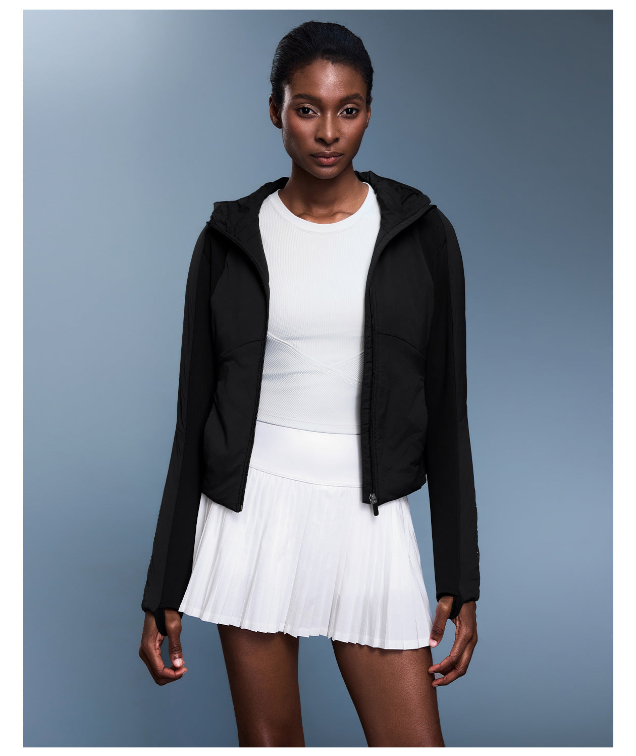Autumn Winter Women Short Lightweight Cotton Coat Coat Slim Fit Slimming Cardigan Sports Hooded Top