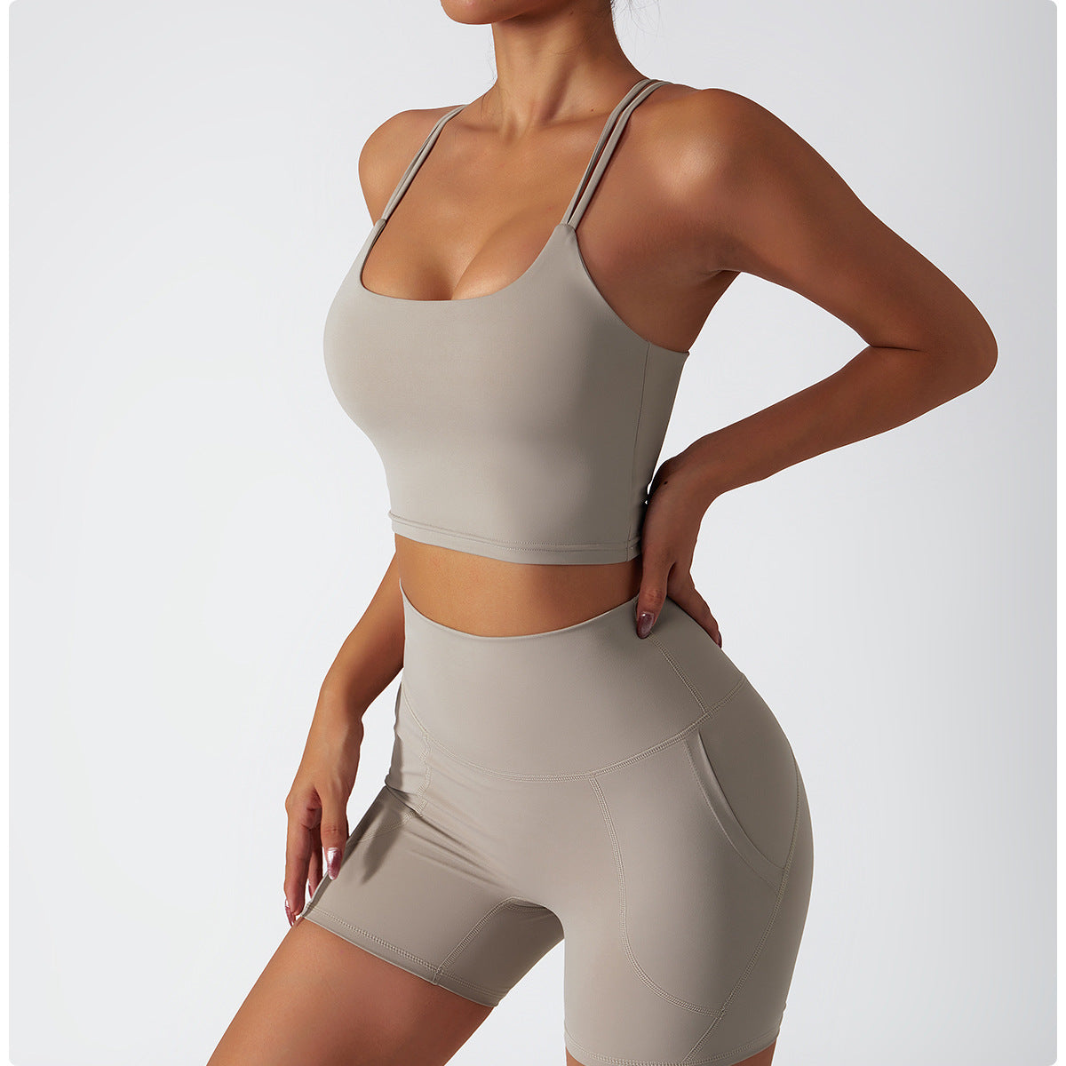 Sollinarry Sustainable Recycled Nude Feel Yoga Suit Summer Breathable Training Sports Suit Women High Waist Hip Lift Running Fitness Clothes