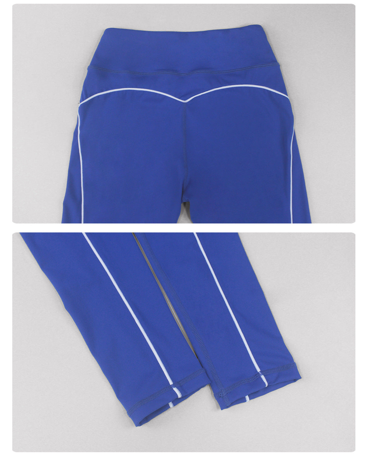 Contrast Color Nude Feel Yoga Pants Tight Hip Training Workout Pants Outdoor Running Sports High Waist Cropped Pants