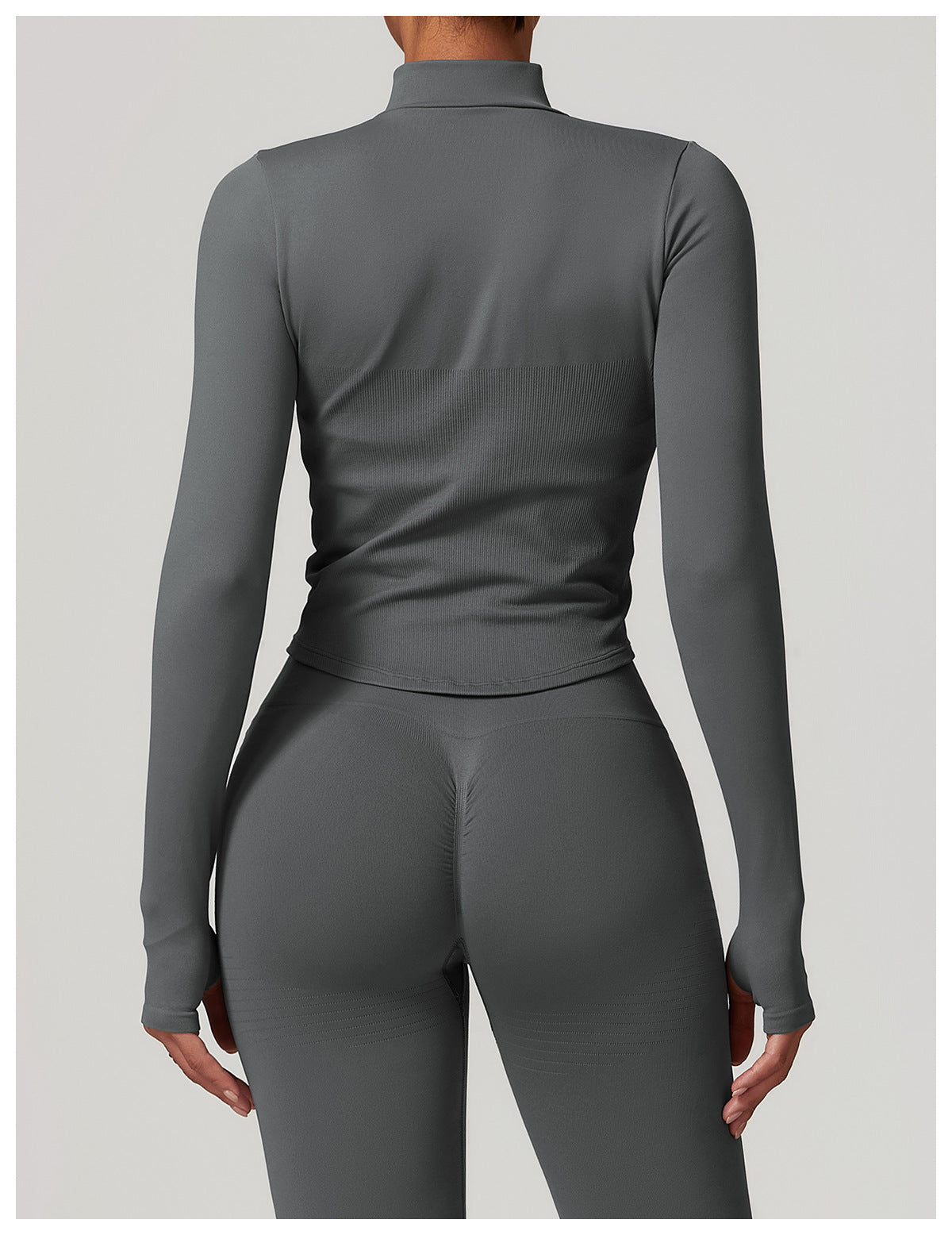 Sollinarry Stand Collar Long Sleeve Zipper Yoga Jacket Women Tight Quick Drying Yoga Clothes Outdoor Fitness Sports Top