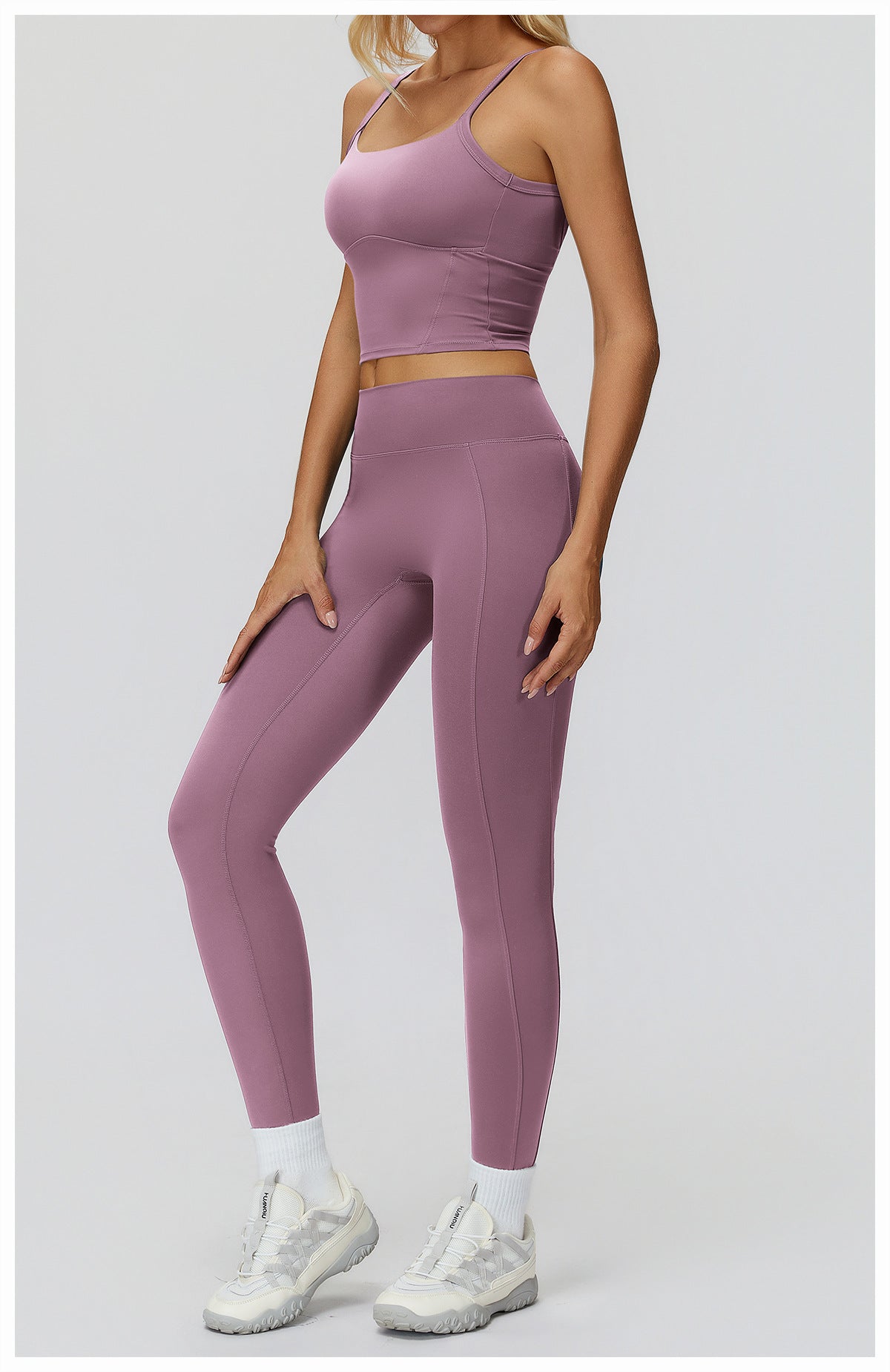 Brushed Yoga Trousers High Waist Pleated Tight Trousers Women Outdoor Running Sports Workout Clothes