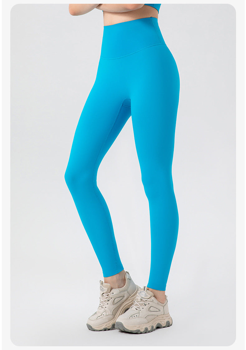 Double 6 Zero Sense Antibacterial No Size Yoga Pants Women Brushed Nude Feel Hip Raise Fitness Pants Tight Running Exercise Pants