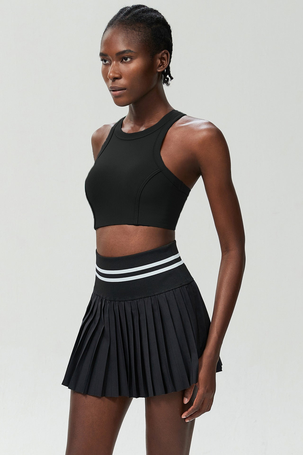 Sports Fitness Yoga Wear Women Anti Exposure Quick Drying Two Piece Set Badminton Tennis Clothing