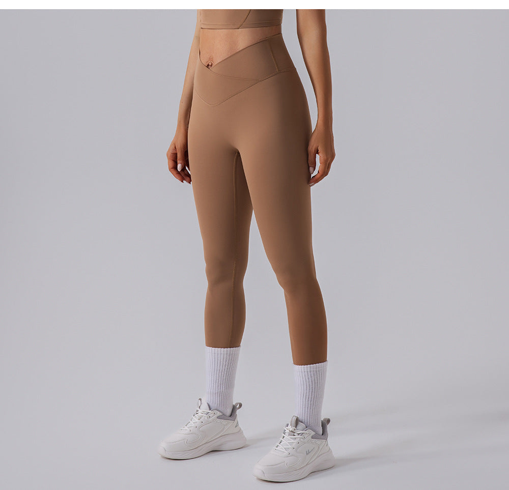 Nude Feel Running Outerwear Elastic High Waist Hip Raise Belly Contracting Fitness Pants Quick Dry Training Sports Skinny Yoga Pants