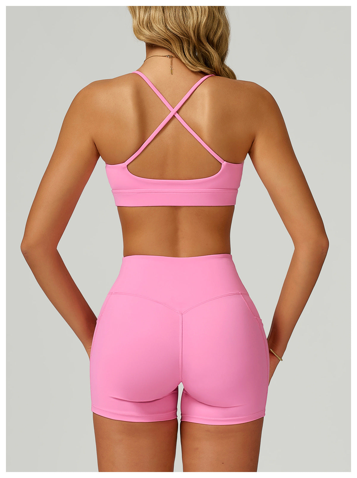 Summer Nude Feel Sports Underwear Cross Back High Grade Yoga Bra Running Workout Vest Women