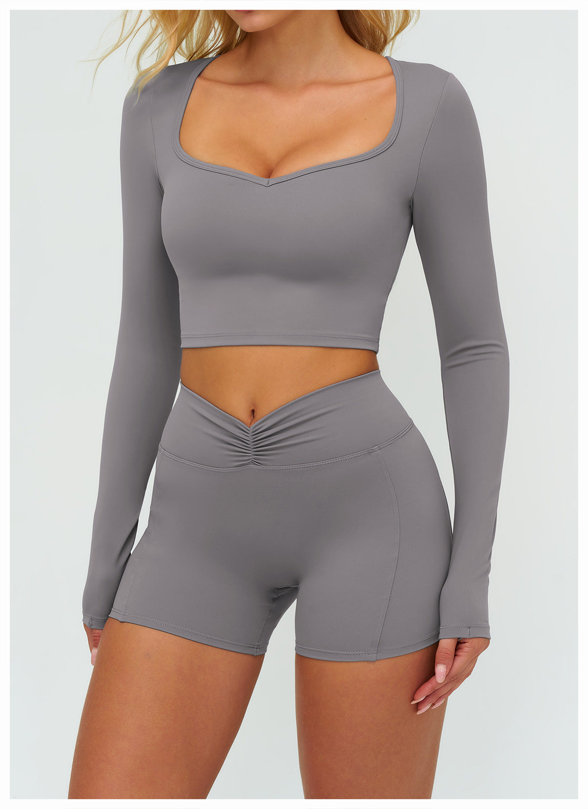 Autumn Winter Brushed Long Sleeve Yoga Clothes Outdoor Running Fitness Clothes Outer Wear Casual Sports Top