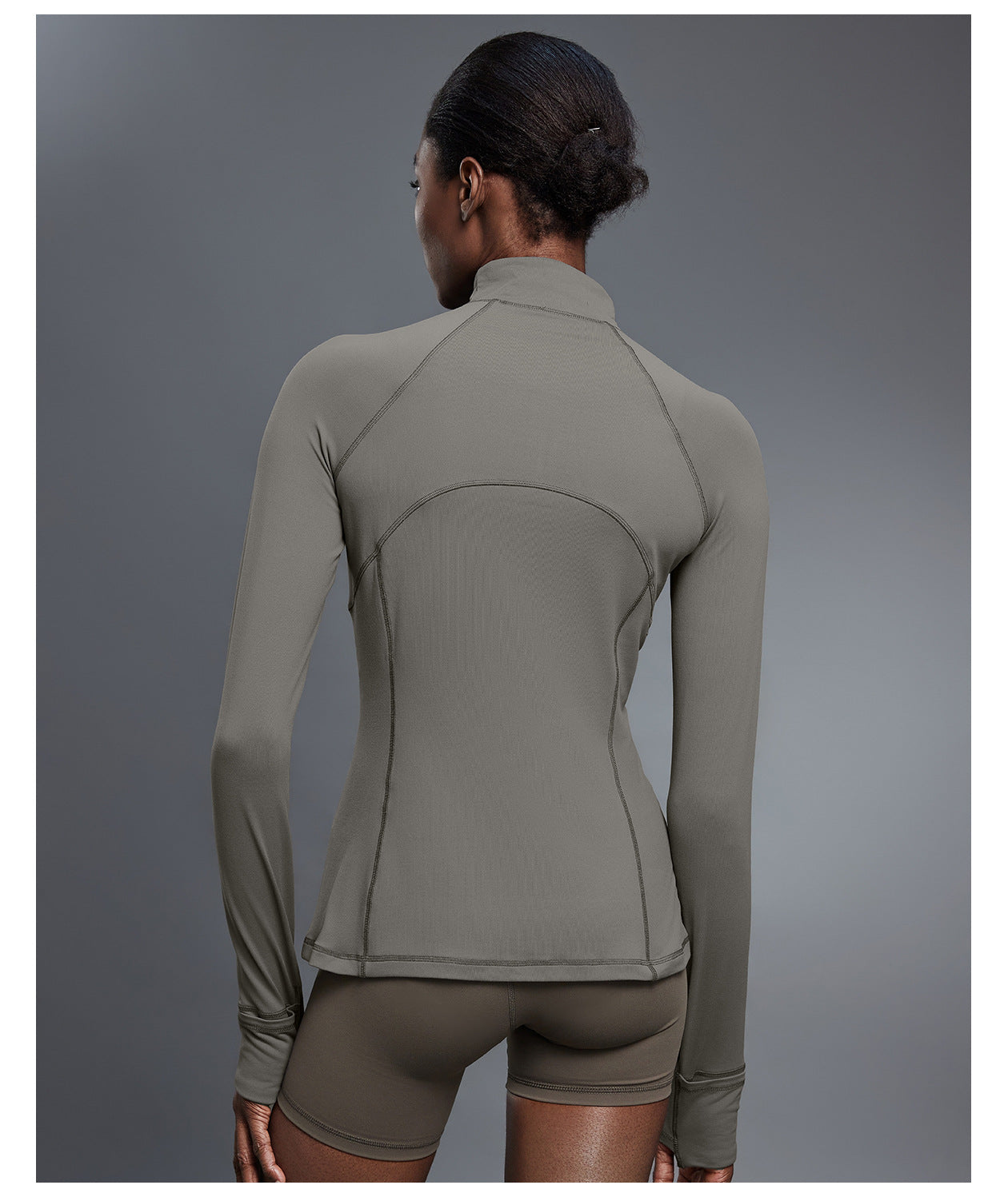 Autumn Half Long Sleeve Zipper Yoga Clothes Stand up Collar Slim Fit Slimming Workout Top Running Sports T shirts