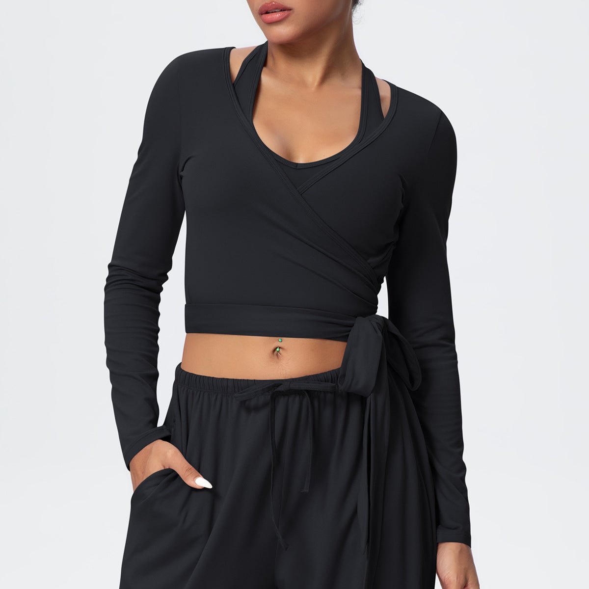 Brushed Yoga Long Sleeve Strap Personalized Yoga Clothes Outdoor High Grade Sports Fitness Clothes