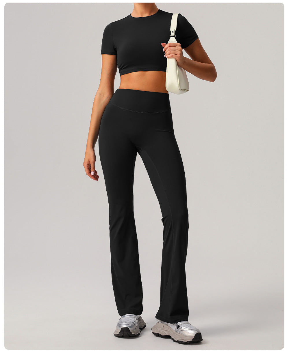 Quick Drying Tight Yoga Short Sleeve Women Outer Wear Casual Sports Short Sleeve Workout Clothes O neck Short Top