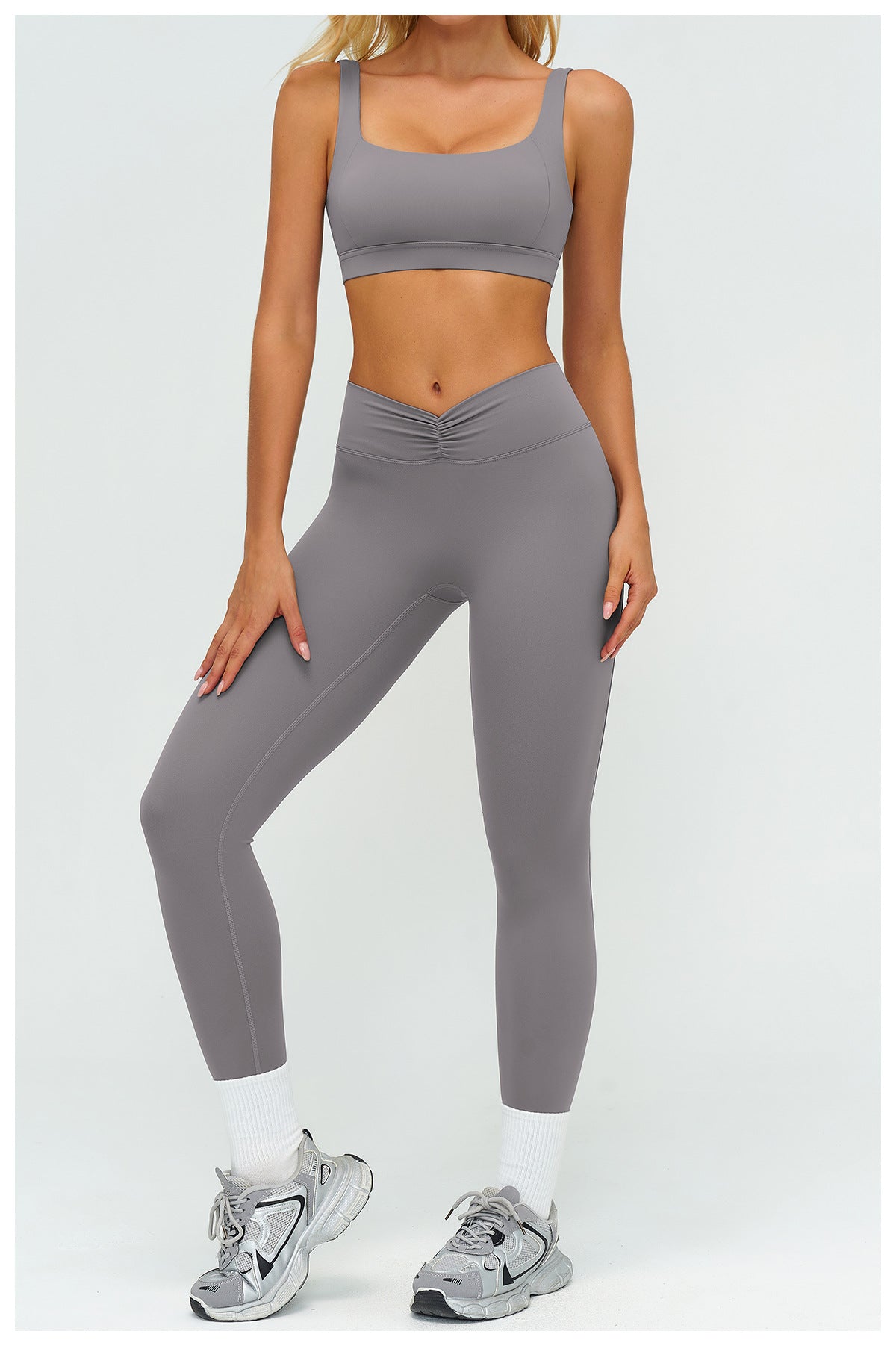 Brushed Yoga Bra Hollow Out Cutout Geometric Abstract Back High Grade Underwear Fitness Running Sports Bra Women