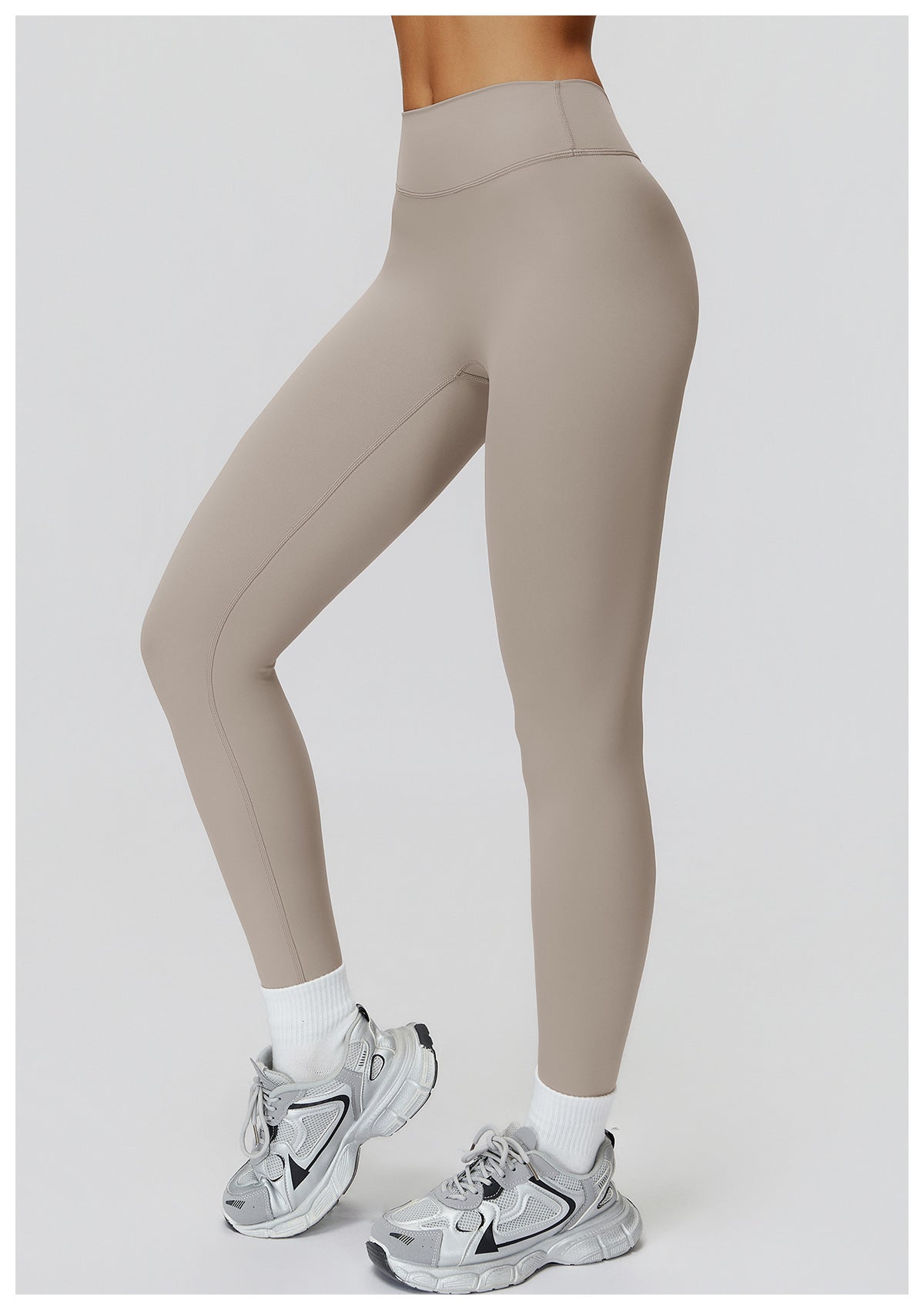 Brushed Yoga Pants High Waist Tight V Shaped Back Waist Sports Trousers Outdoor Running Cycling Workout Clothes