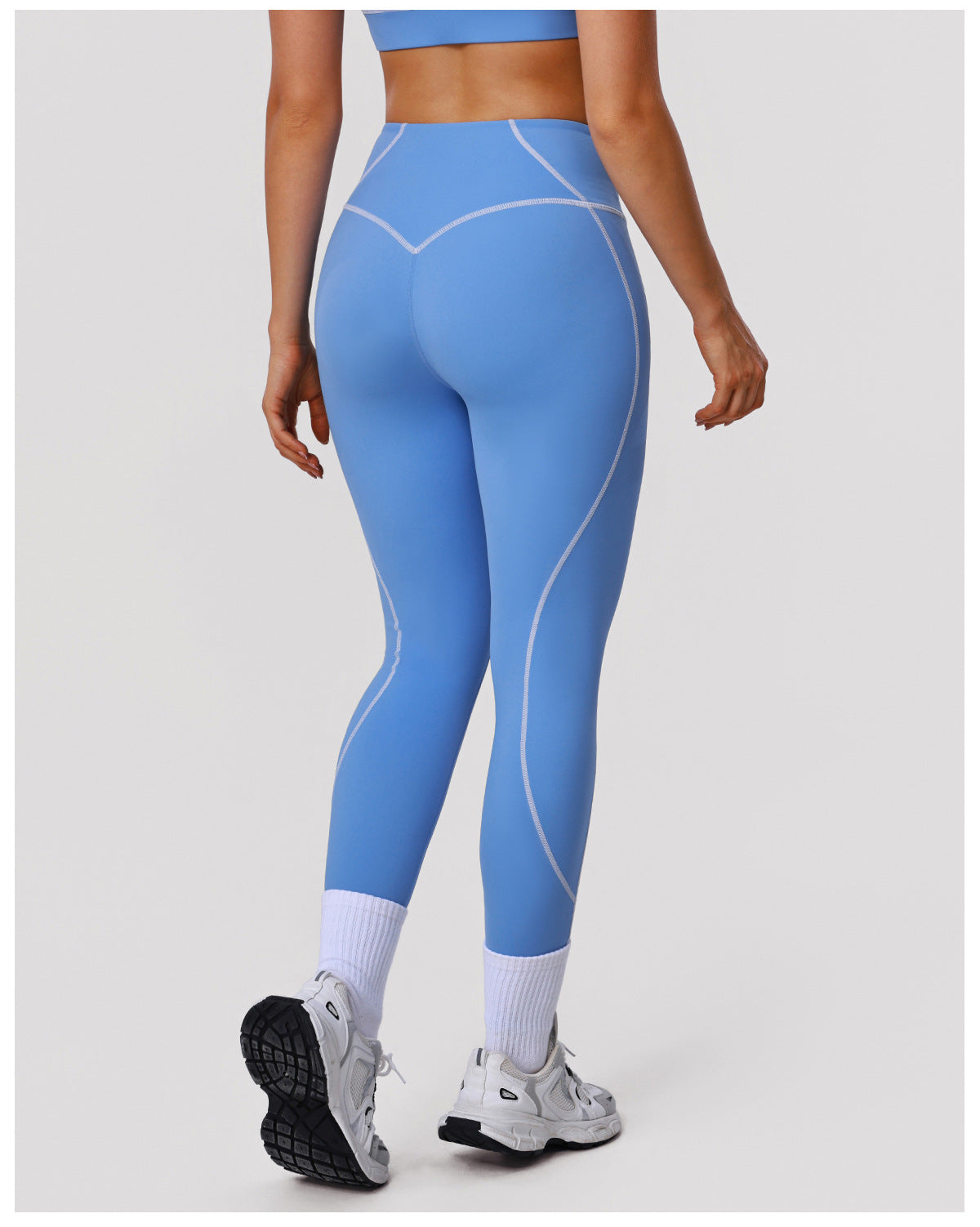 Arrival Contrast Color Yoga Ninth Pants High Waist Tight Running Workout Pants Women Hip Lifting Fitness Leggings