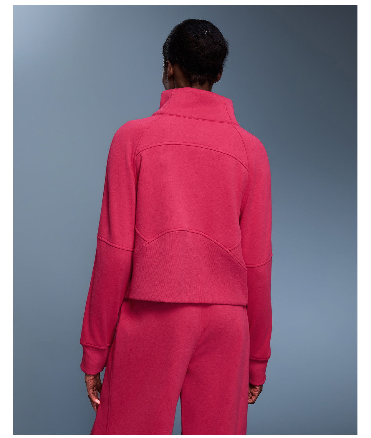 Sports Sweater Women Autumn Winter Fleece lined Half Open Zipper Turtleneck Pullover Outer Wear Warm Jacket