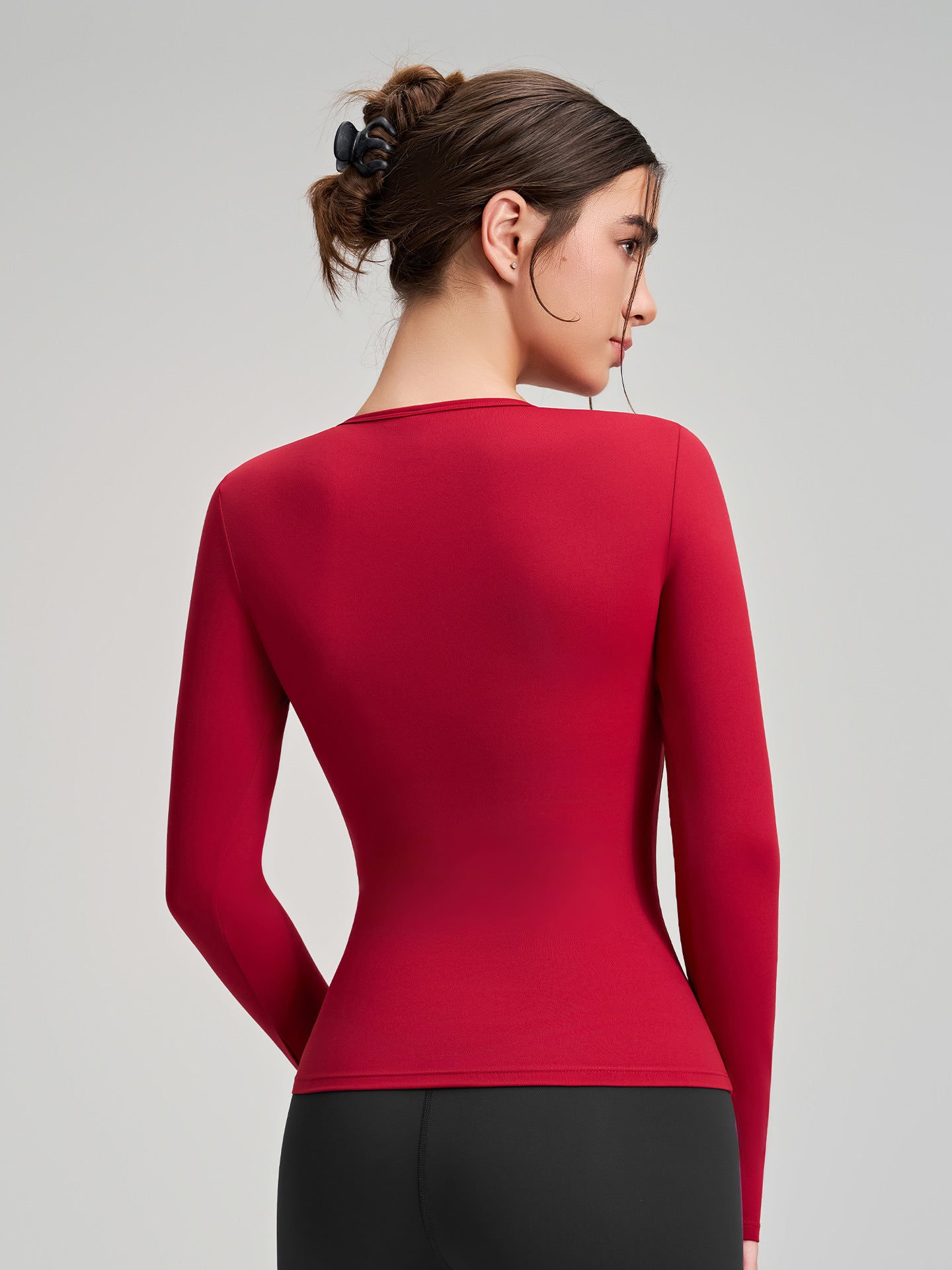 Winter Brushed Long Sleeve Yoga Clothes High Strength Fitness Clothes Pilates Running Sport Long Sleeve Top