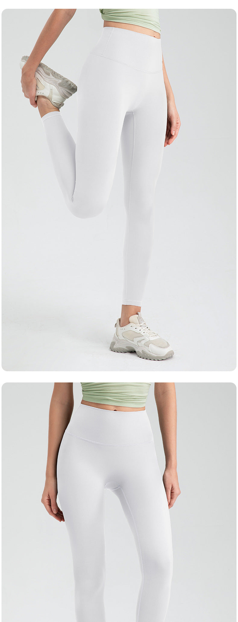 Breathing Series Women High Waist Yoga Pants Nude Feel Skinny Hip Raise No Embarrassment Line Running Sports Ninth Pants