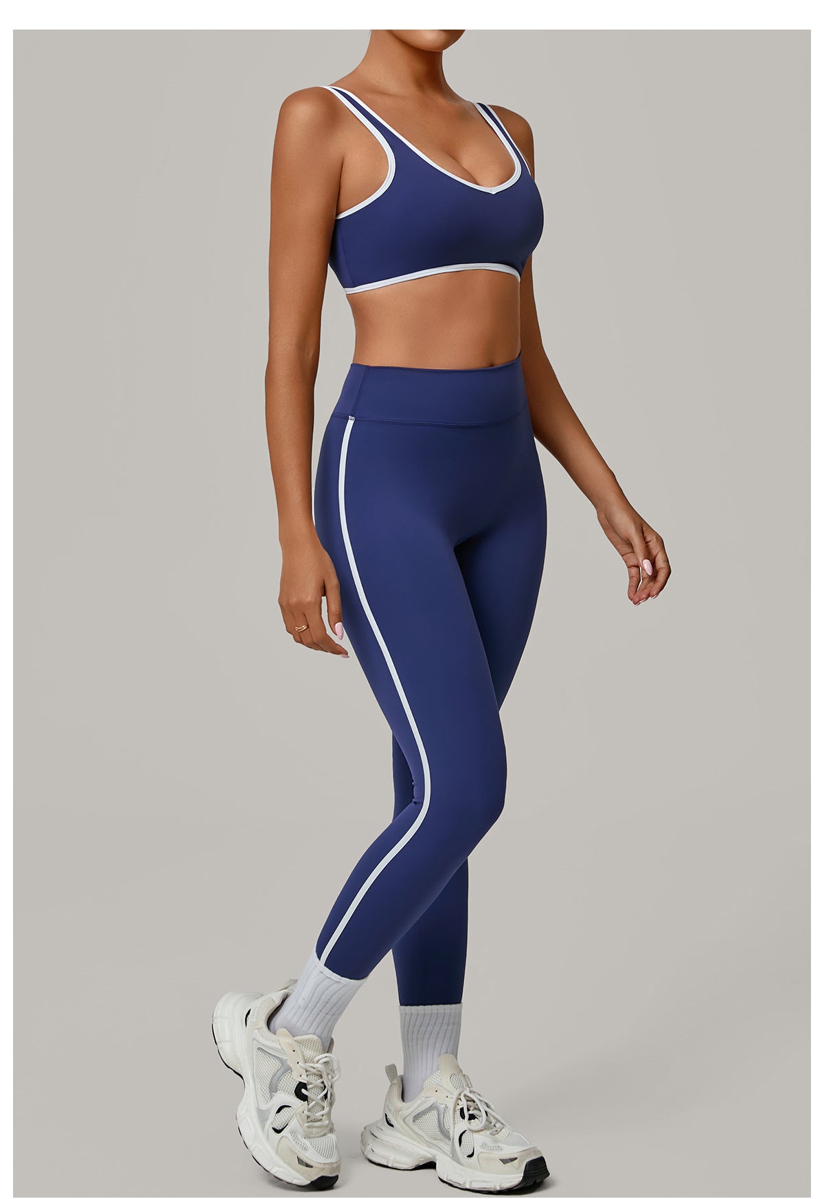 Contrast Color Binding Nude Feel Yoga Beauty Back Tight Quick Drying Workout Clothes Outdoor Sports Two Piece Sets