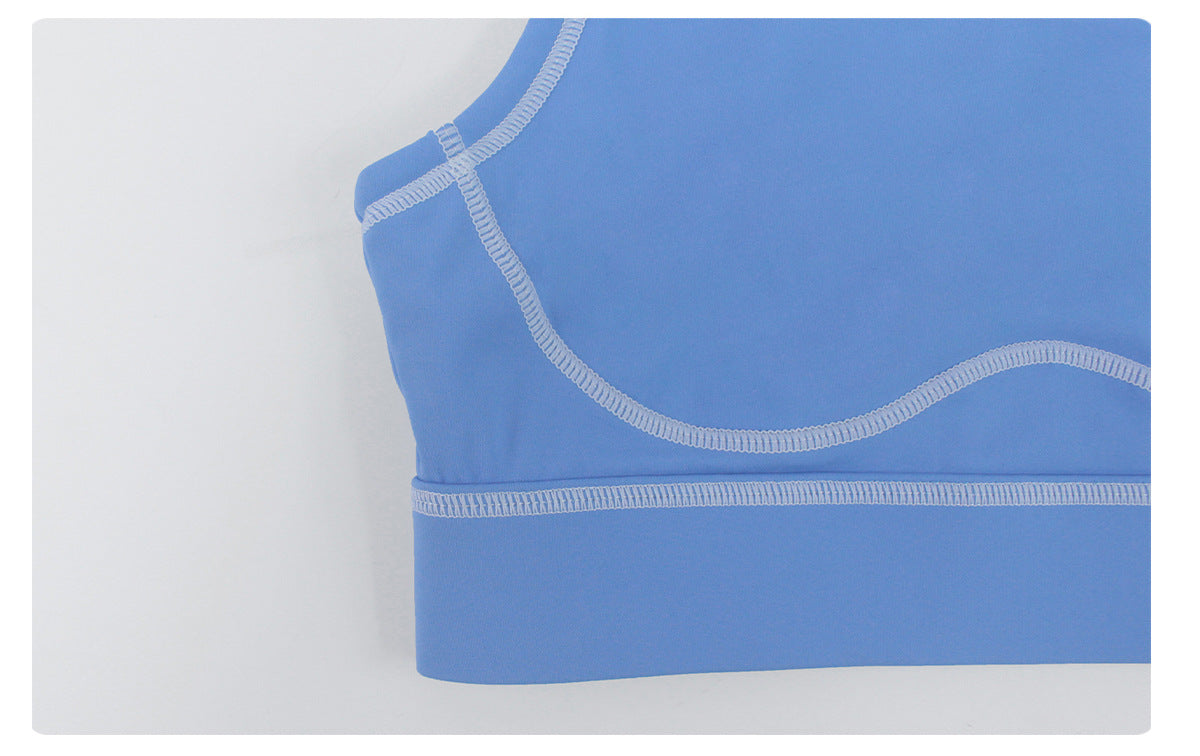 Sports Yoga Shaping Bra Contrast Color Shockproof Training Workout Underwear Hollow Out Cutout-out Beauty Back Sports Vest with Pad
