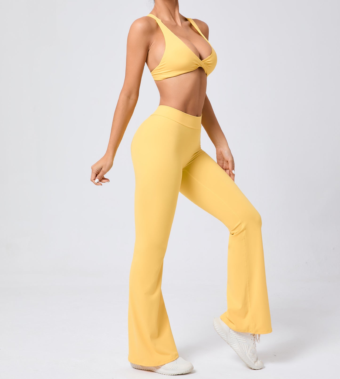 Tight Brushed Yoga Clothes Peach Hip Raise Micro Pull Quick Drying Beauty Back Fitness Sports Two Piece Set for Women