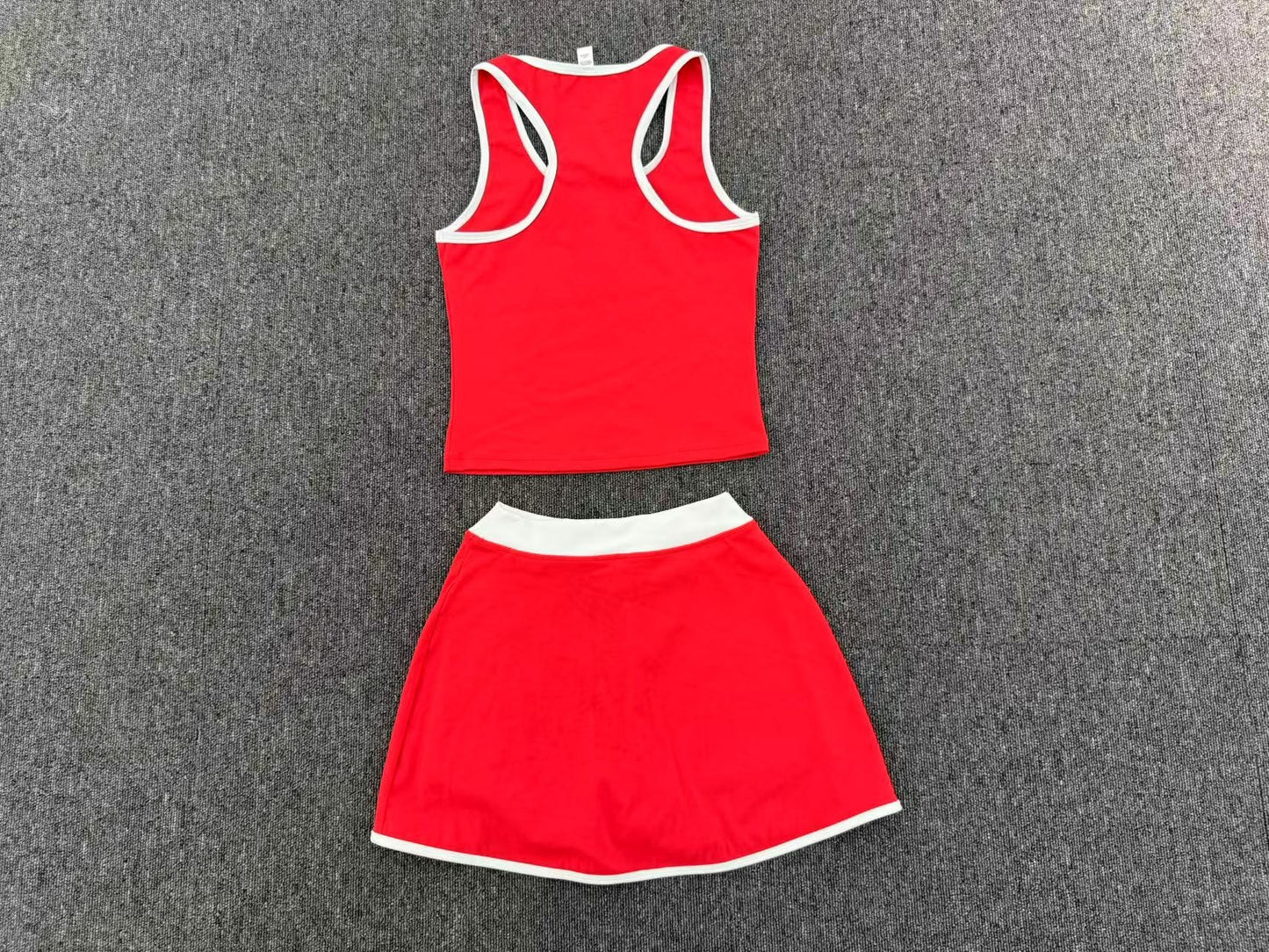 Autumn Sand Skirt Set Tennis Contrast Color Vest Fitness Exercise Yoga Set
