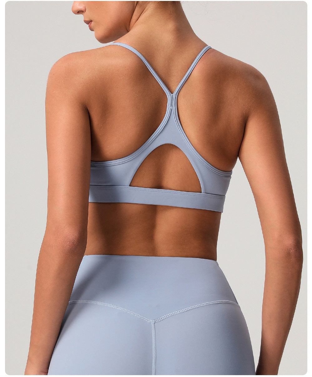 Nude Feel Quick Drying Push up Beauty Back Yoga Bra Shockproof Sports Underwear Running Workout Vest Detachable with Pad